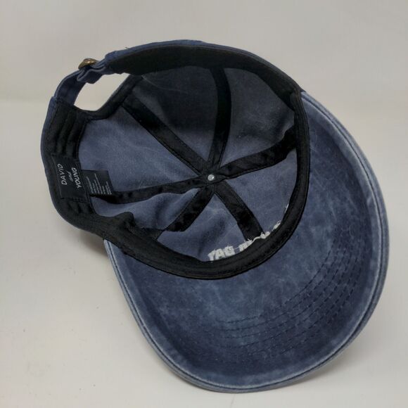 David and Young Men's Slideback Hat Blue OSFM Bad Hair Day Embroidered Logo - Picture 9 of 11